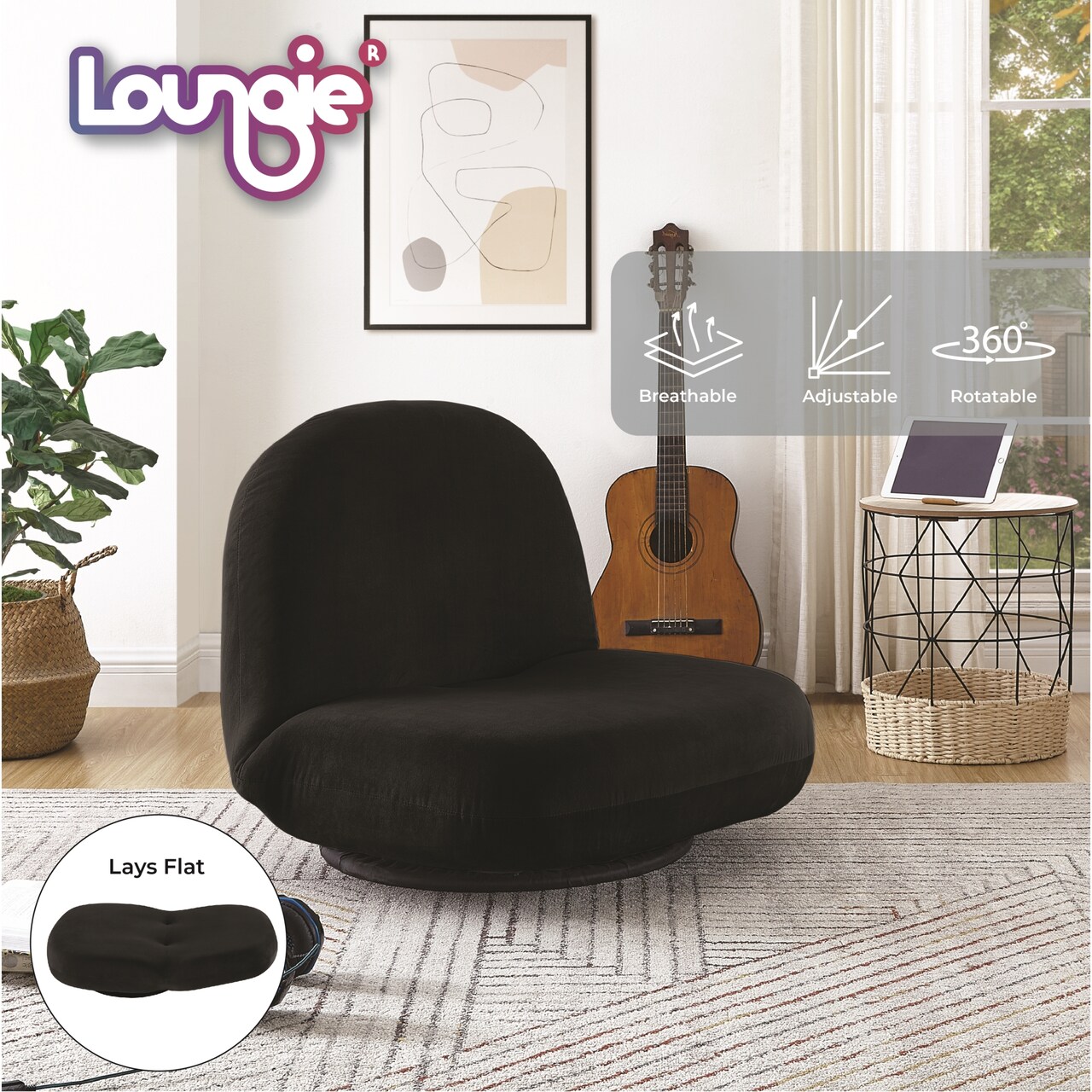 Geovanny Plush Recliner/Floor Chair With 5 Adjustable Positions